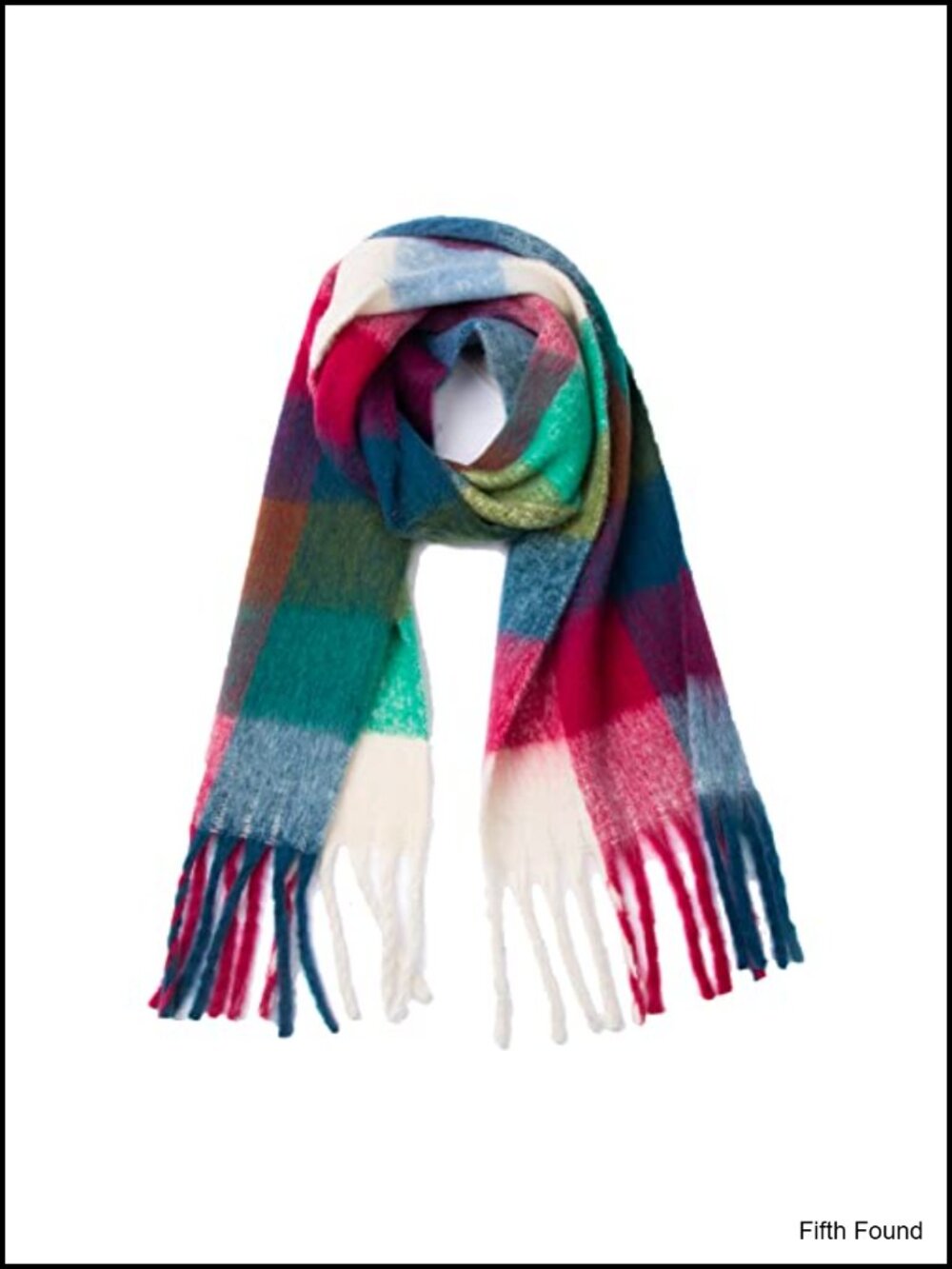 Oversized Plaid Blanket Scarf Chunky Acrylic Winter Wrap